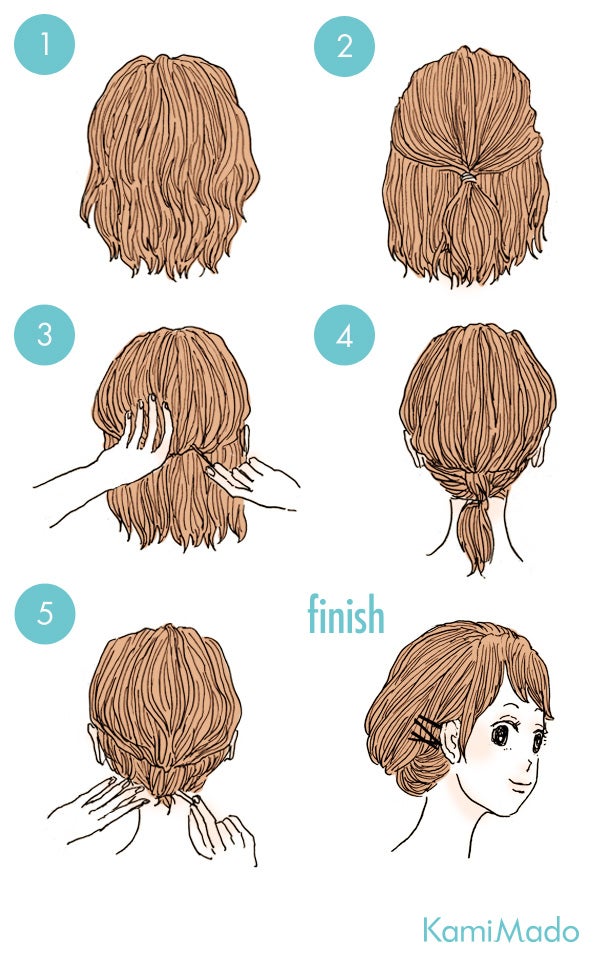 簡単ボブのすっきりヘアアレンジ イラスト付 シティリビングweb 簡単ボブのすっきりヘアアレンジ イラスト付 シティリビングweb