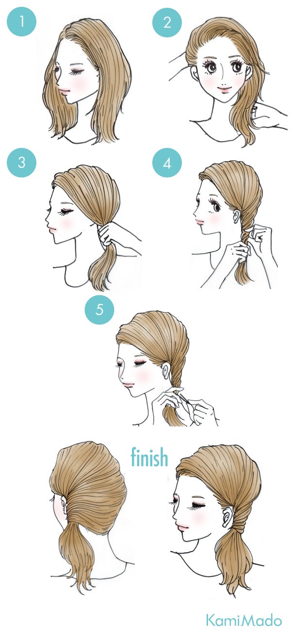 ねじるだけで簡単 大人っぽい片寄せヘアアレンジ イラスト付き シティリビングweb
