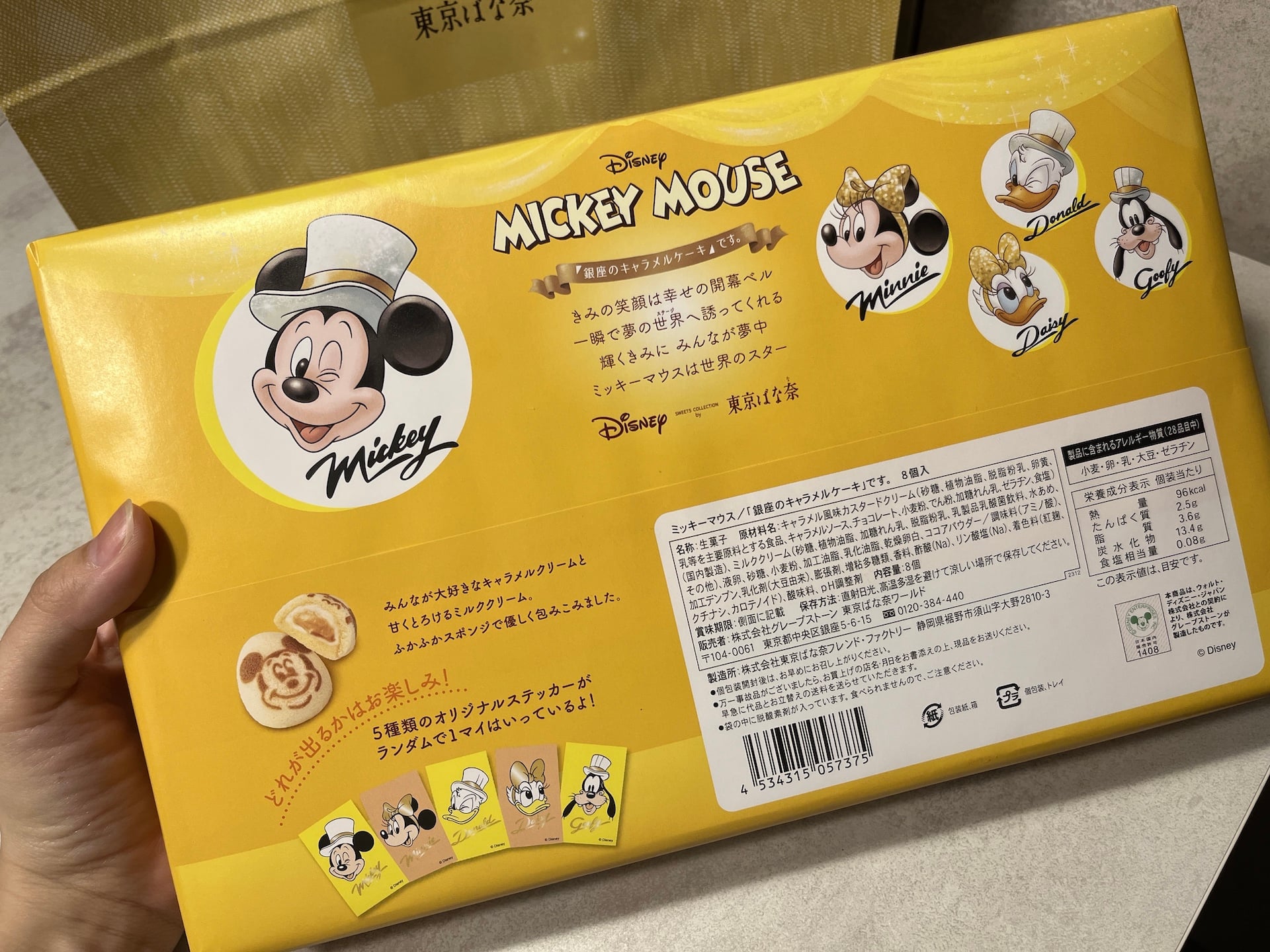東京駅のパケ買いお土産！ミッキーマウス「銀座のキャラメルケーキ