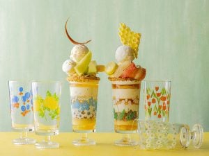 品川】初夏のフルーツパフェを昭和レトロなアデリアレトロのグラスで